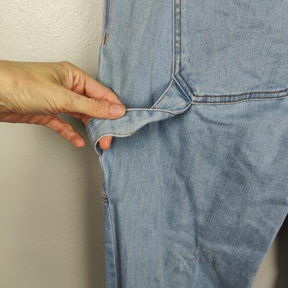 Wildfang Essential Work Denim Pant Womens Large Light Wash Carpenter Jeans - Picture 8 of 14